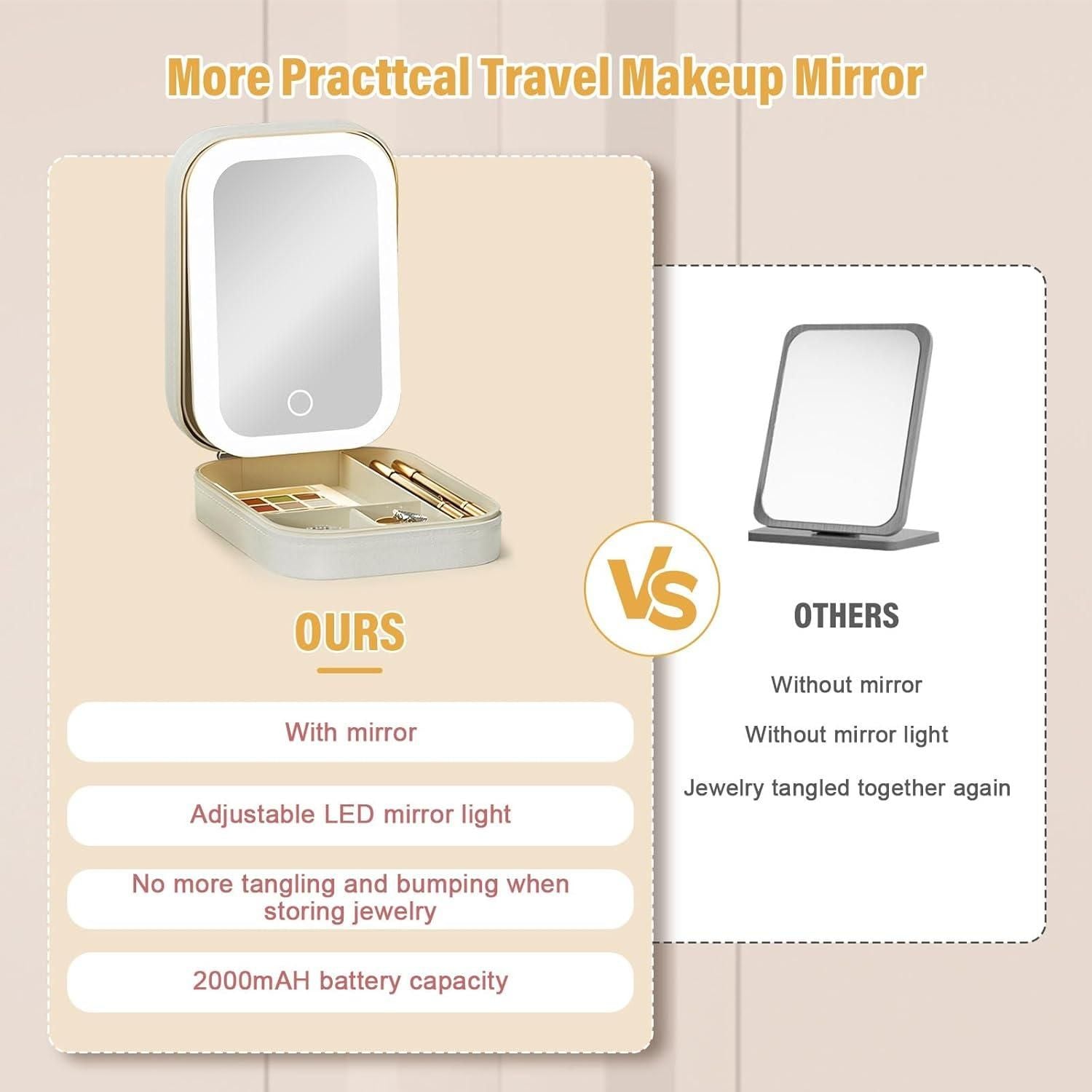 LED Makeup Mirror Jewelry Box